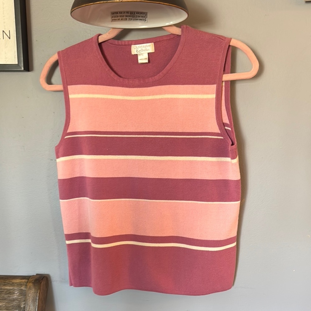 Christopher & Banks Pink Boxy Sleeveless Tank Top